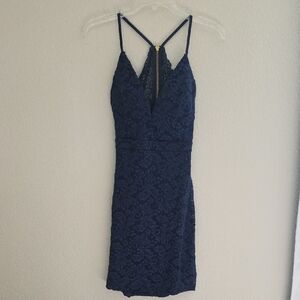 Emerald Sundae Navy Lace Mini Dress